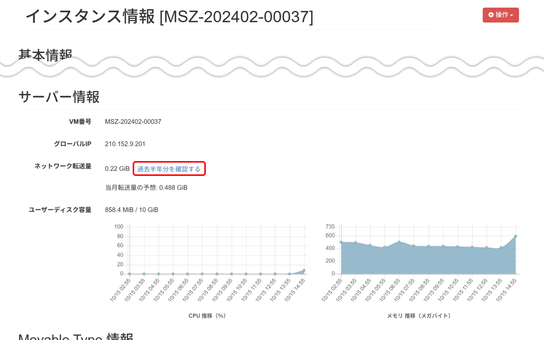 ネットワーク転送量を確認する